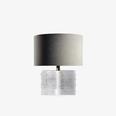 Tobias Oliver Porta Romana I Crystal Strata Lamp I CLEAR WITH NICKEL COLLAR