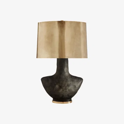 Tobias Oliver Kelly Wearstler | Armato Table Lamp | Black with Antique Burnished Brass Shade