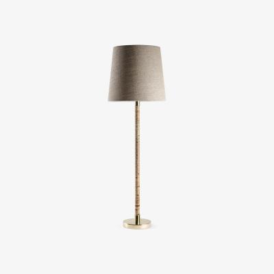 Tobias Oliver Porta Romana I Large Holden Table Lamp Dark cane With Brass