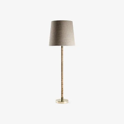 Tobias Oliver Porta Romana I Large Holden Table Lamp Dark cane With Brass
