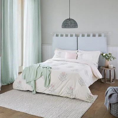 Amara Sanderson - Protea Flower Duvet Cover - Sea Pink - Single