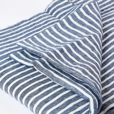 The Conran Shop Linen Duvet Cover Single Blue Stripe