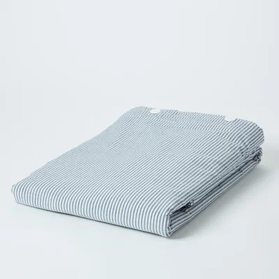 The Conran Shop Stonewashed Cotton Duvet Cover in Blue Stripe Single