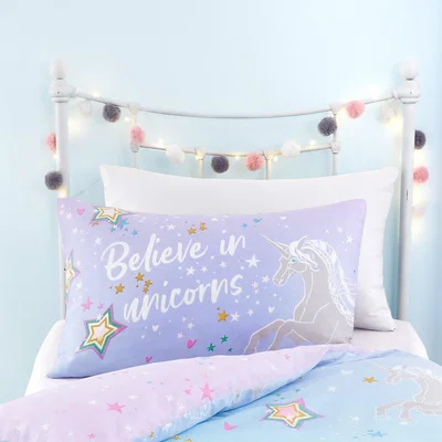 Dunelm Ombre Unicorn Single Duvet Cover & Pillowcase Set Purple