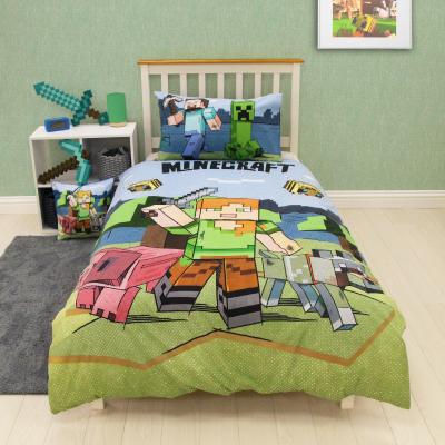 Dunelm Minecraft Adventure Duvet Cover & Pillowcase Set, Single MultiColoured