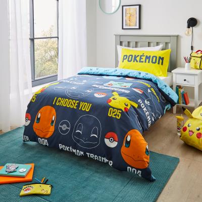 Dunelm Pokémon Navy Single Duvet Cover and Pillowcase Set Navy Blue/Yellow/Red