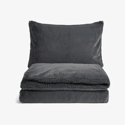 John Lewis John Lewis Kids' Faux Fur Sherpa Fleece Duvet Cover and Pillowcase Set, Single Set