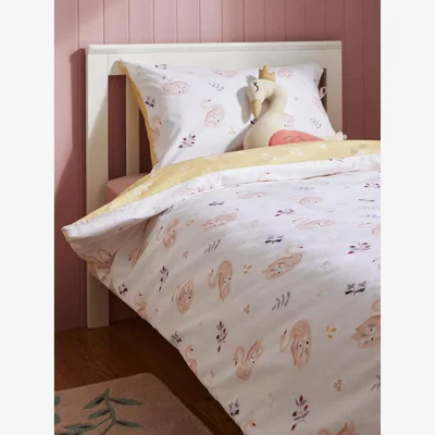 John Lewis little home at John Lewis Swan Print Duvet Cover and Pillowcase Set, Single Set