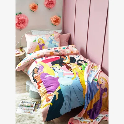 John Lewis Disney Princess Reversible Duvet Cover and Pillowcase Set, Single Set