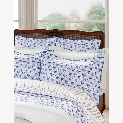 Marks & Spencer V&A Pure Cotton Percale Swanwick Duvet Cover - DBL - Blue/White, Blue/White