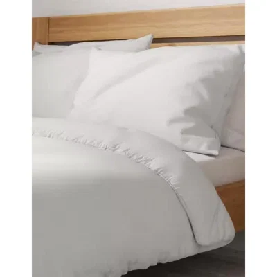 Marks & Spencer M&S Pure Cotton 300 Thread Count Duvet Cover - SGL - Light Grey, Light Grey