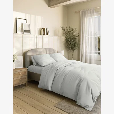 Marks & Spencer M&S Pure Cotton 180 Thread Count Duvet Cover - SGL - Silver Grey, Silver Grey,Sage