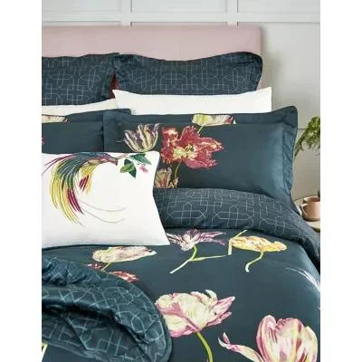 Marks & Spencer M&S Sanderson Pure Cotton Tulipomania Duvet Cover - SGL - Ink, Ink