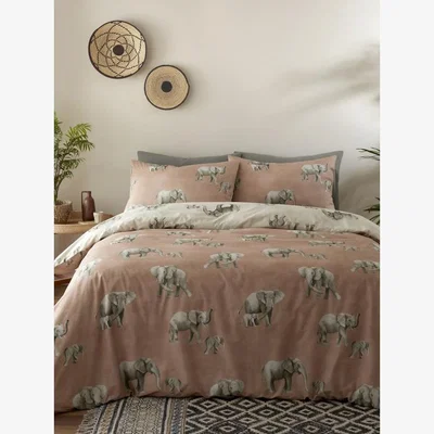 Downtown Fusion Ella Elephant Duvet Cover Set - Single In Natural