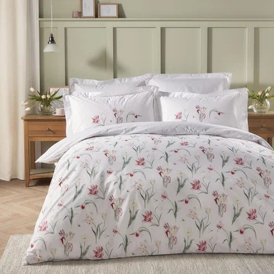 Downtown Sophie Allport Tulip Duvet Cover Set - Single In White