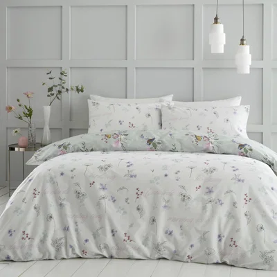 Downtown Catherine Lansfield Songbird Duvet Cover Set - Single In Green