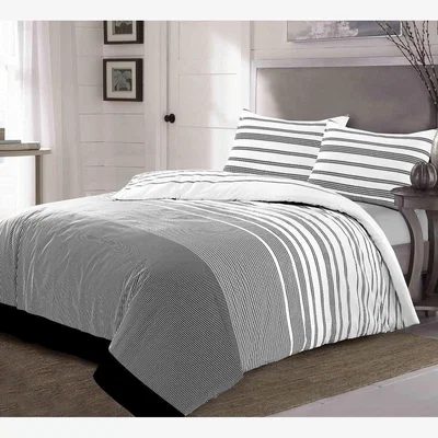 The Range Maximus Striped Duvet Cover Set - Black / Single