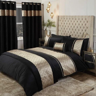 The Range Capri Embellished Duvet Cover Bedding Set - Gold / Single