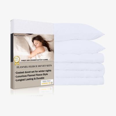 The Range Flannel Fleece Single Duvet Cover and 2 pillowcases 50x70cm - White