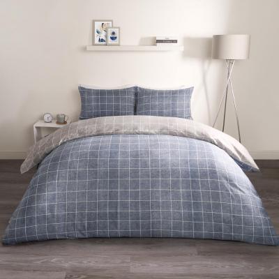 The Range Check Duvet Cover Set - Navy / Single