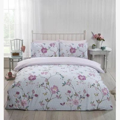 The Range Tranquillity Floral Duvet Cover Bedding Set - Blue / Single