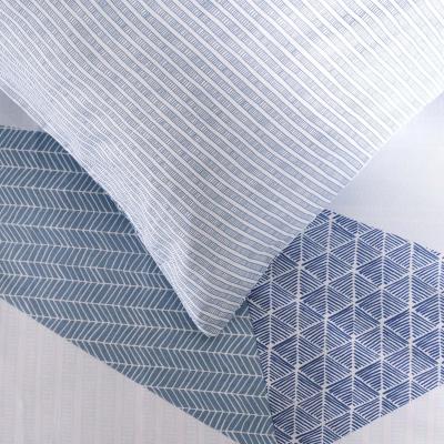 The Range Textured Geometric Duvet Cover with Pillowcase - Navy / Single