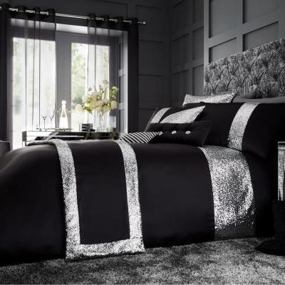 The Range Luxury Glamorous Duvet Cover and Pillowcase Set - Black / Single