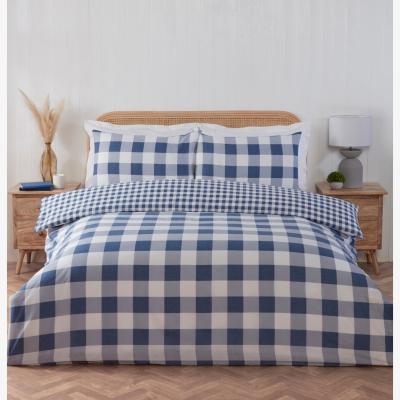 The Range Portland Check Duvet Cover and Pillowcase Set - Navy / Single
