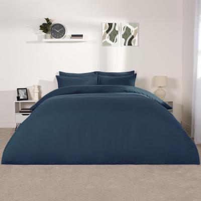 The Range Plain Dyed Duvet Cover Set - Denim Blue / Single