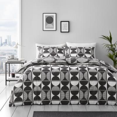 The Range Brooklyn Geo Duvet Cover and Pillowcase Set - Charcoal / Single