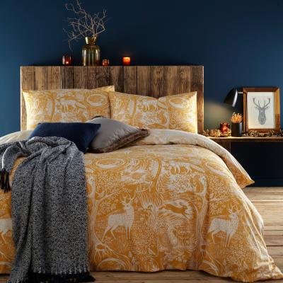 The Range Woodblock Winterwood Duvet Cover Set - Ochre / Single