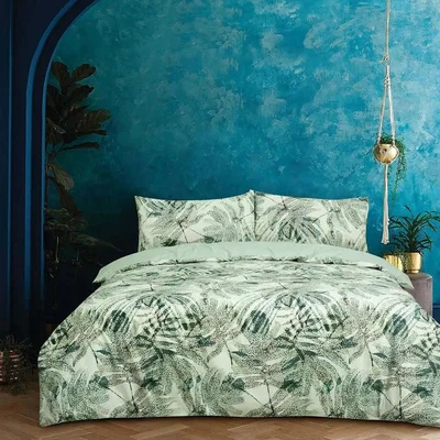 The Range Boutique Palms Duvet Cover Set-Multi - Light Green-Multi / Single