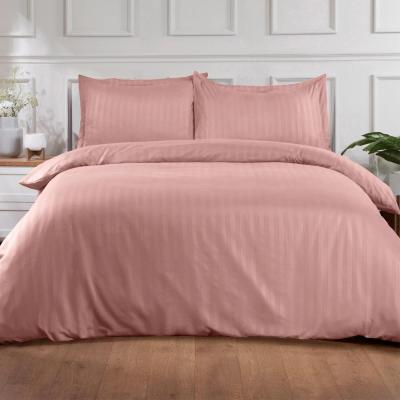 The Range Brentfords Satin Stripe Duvet Cover Bedding Set - Pink / Single