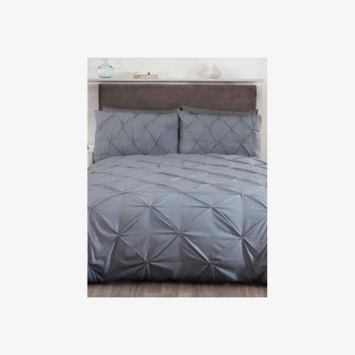 The Range Balmoral Pintuck Duvet Cover Set - AG1248 - Grey / Single