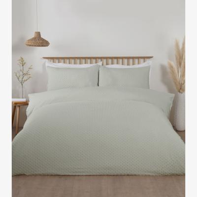 The Range Sienna Tufted Dot Duvet Cover and Pillowcase Set - Sage / Single