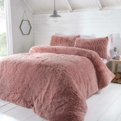 The Range Luxury Fur Soft Duvet Cover Set - Pink / Single
