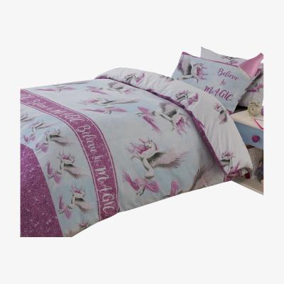 The Range Dreamscene Flying Unicorn Kids Duvet Cover Bedding Set - Pink / Single