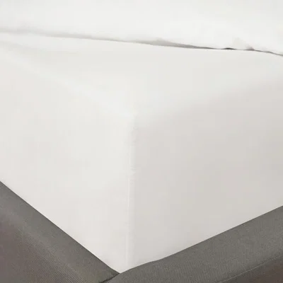 The Range OHS Plain Dye 100 Cotton 600TC Duvet Cover Pillowcase - White / Single