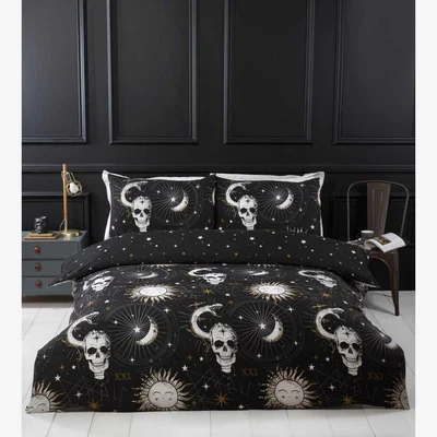 The Range Tarot Skulls Duvet Cover Set - Black / Single