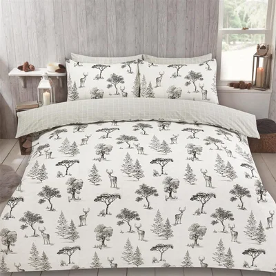 The Range Winter Stag Duvet Cover Set - Charcoal / Single