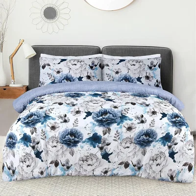 The Range Sleepdown Inky Floral Blue Duvet Cover Set - Blue / Single