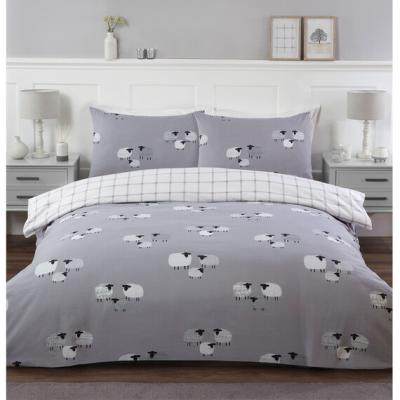 The Range Suffolk Sheep Duvet Cover and Pillowcase Set - Grey / Single