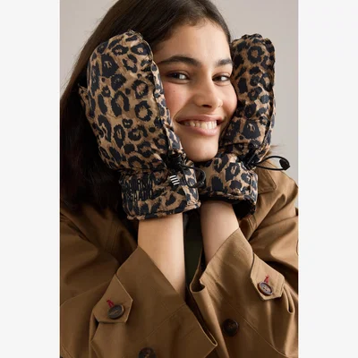 Anthropologie Mads Norgaard Leopard Ripstop Pillow Gloves