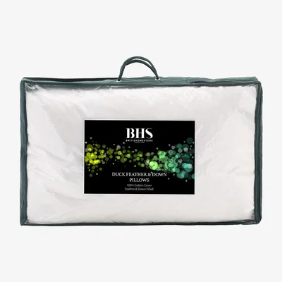 BHS.com All Natural Duck Feather & Down Pillows, Pair