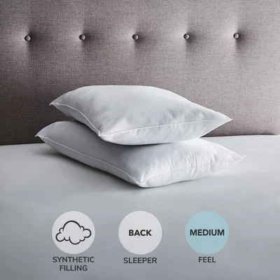 Dunelm Fogarty Anti-Allergy Medium-Support Pillow Pair White