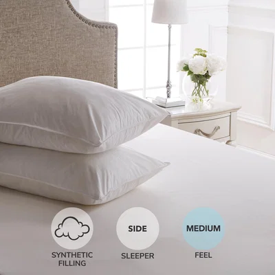 Dunelm Dorma Full Forever Anti Allergy Medium-Support Pillow Pair White