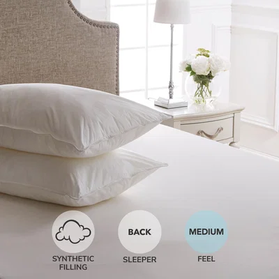 Dunelm Dorma Satin Touch Pillow Pair White