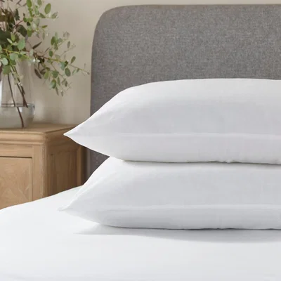 Dunelm Pack of 2 Soft Cotton Back Sleeper Pillows White