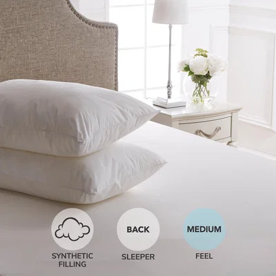 Dunelm Dorma Sumptuous Medium Pillow Pair White
