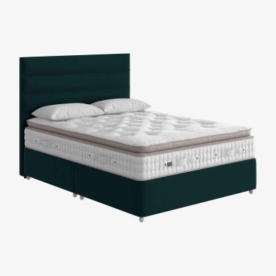 Furniture Village Vispring - Baroness Pillow Top Medium Divan Set - Double - Plush Bottle Green